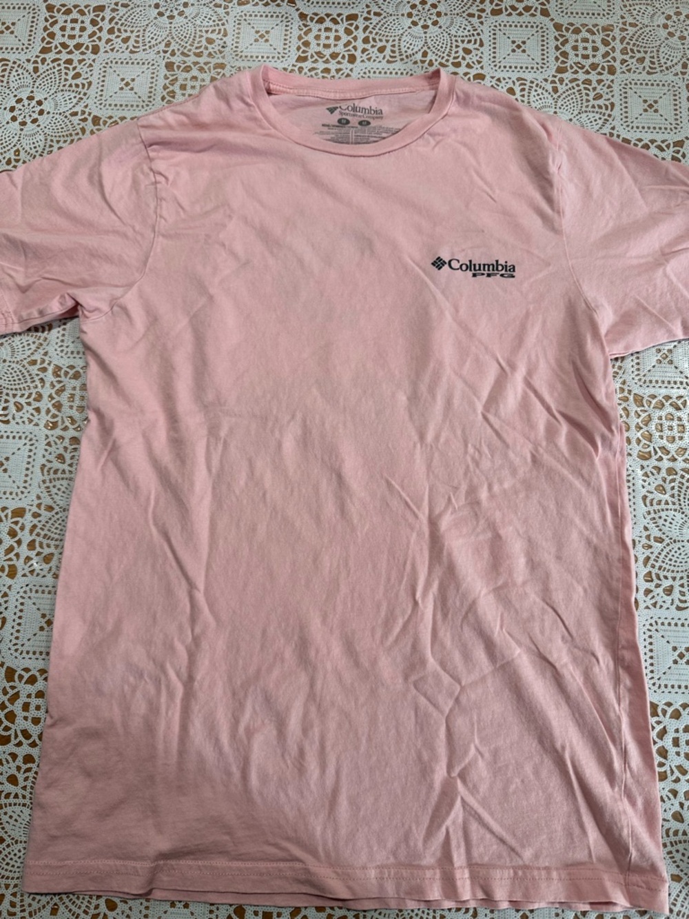 Columbia Men's Light Pink Short Sleeve Logo Tee